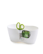 Limes Dublo Çift Bölmeli Plastik Çiçek Saksısı çap 25 cm yükseklik 12 cm beyaz kompakt