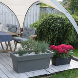 Lofly Case Dikdörtgen Plastik Saksı 99.2x39x41 cm 111.5 L antrasit balkon ve teras saksısı
