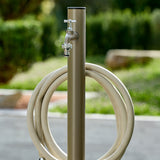 Loop yuvarlak bahçe çeşmesi açık gri 100 cm - silindirik metal gövde 5 cm çap musluk dahil