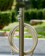 Loop yuvarlak bahçe çeşmesi açık gri 100 cm - silindirik metal gövde 5 cm çap musluk dahil