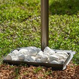 Loop yuvarlak bahçe çeşmesi açık gri 100 cm - silindirik metal gövde 5 cm çap musluk dahil