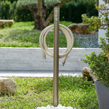 Loop yuvarlak bahçe çeşmesi açık gri 100 cm - silindirik metal gövde 5 cm çap musluk dahil