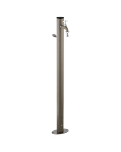 Loop yuvarlak bahçe çeşmesi açık gri 100 cm - silindirik metal gövde 5 cm çap musluk dahil