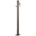 Colortap 100x5 cm, Loop açık gri yuvarlak metal bahçe çeşmesi, krom musluk ve hortum askılı.