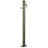 Colortap 100x5 cm, Loop açık gri yuvarlak metal bahçe çeşmesi, krom musluk ve hortum askılı.