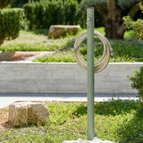 Loop yuvarlak bahçe çeşmesi pastel yeşil 100 cm - silindirik metal gövde 5 cm çap musluk dahil