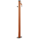 Loop yuvarlak bahçe çeşmesi terracotta 100 cm - silindirik metal gövde 5 cm çap musluk dahil