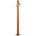 Colortap 100 cm Loop yuvarlak bahçe çeşmesi, terracotta renkli silindirik metal gövde, musluk ve hortum askısı.