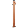 Colortap 100 cm Loop yuvarlak bahçe çeşmesi, terracotta renkli silindirik metal gövde, musluk ve hortum askısı.