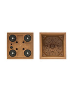 Madera Square ECO Wood Ahşap Görünümlü Küp Plastik Saksı 38.5x38.5x37 cm 31.5 L kahverengi