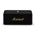 Marshall 16x6,8 cm Emberton III siyah Bluetooth hoparlör, altın rengi logolu ve deri dokulu önden görünümü.