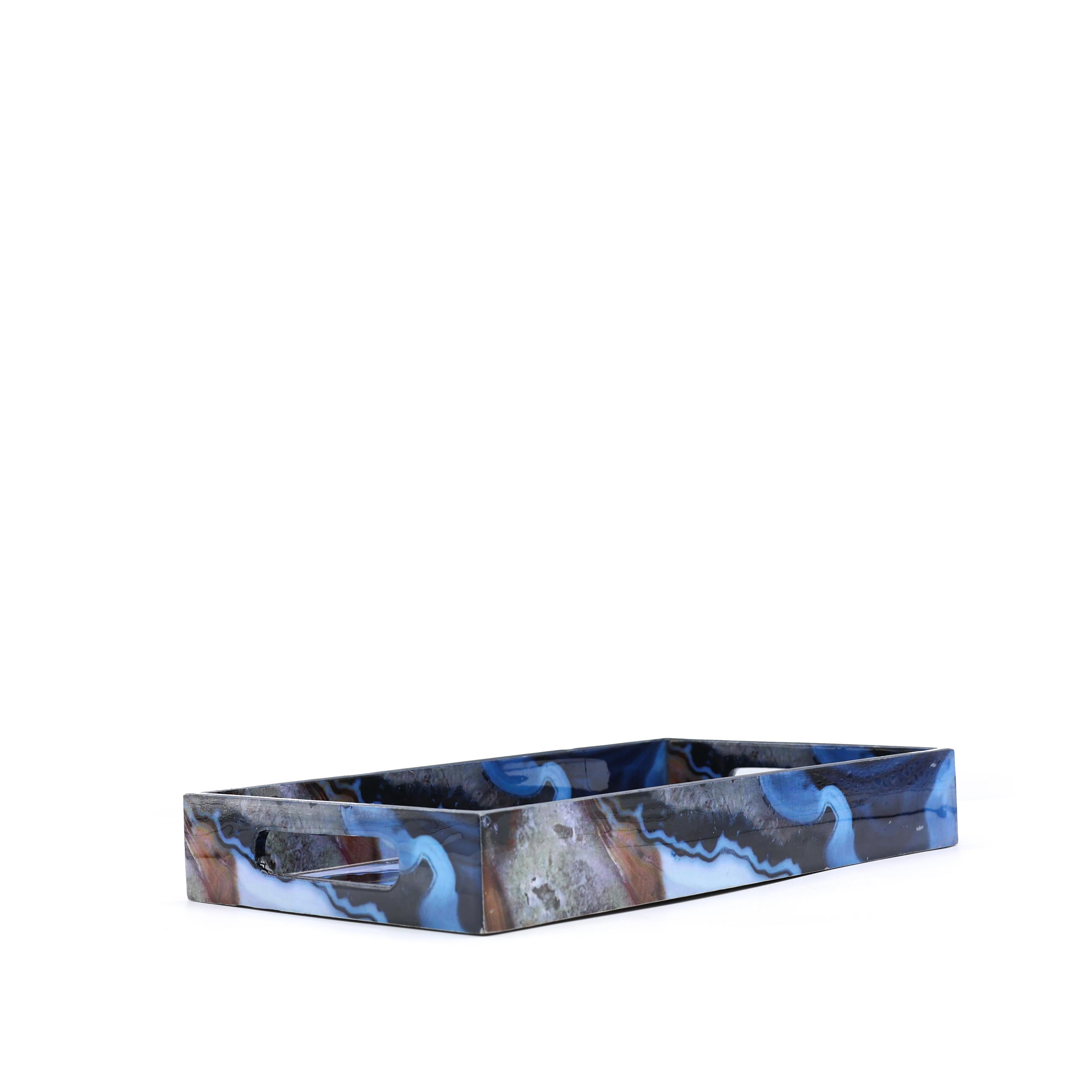 Desenli Ahşap Tepsi Orta Boy