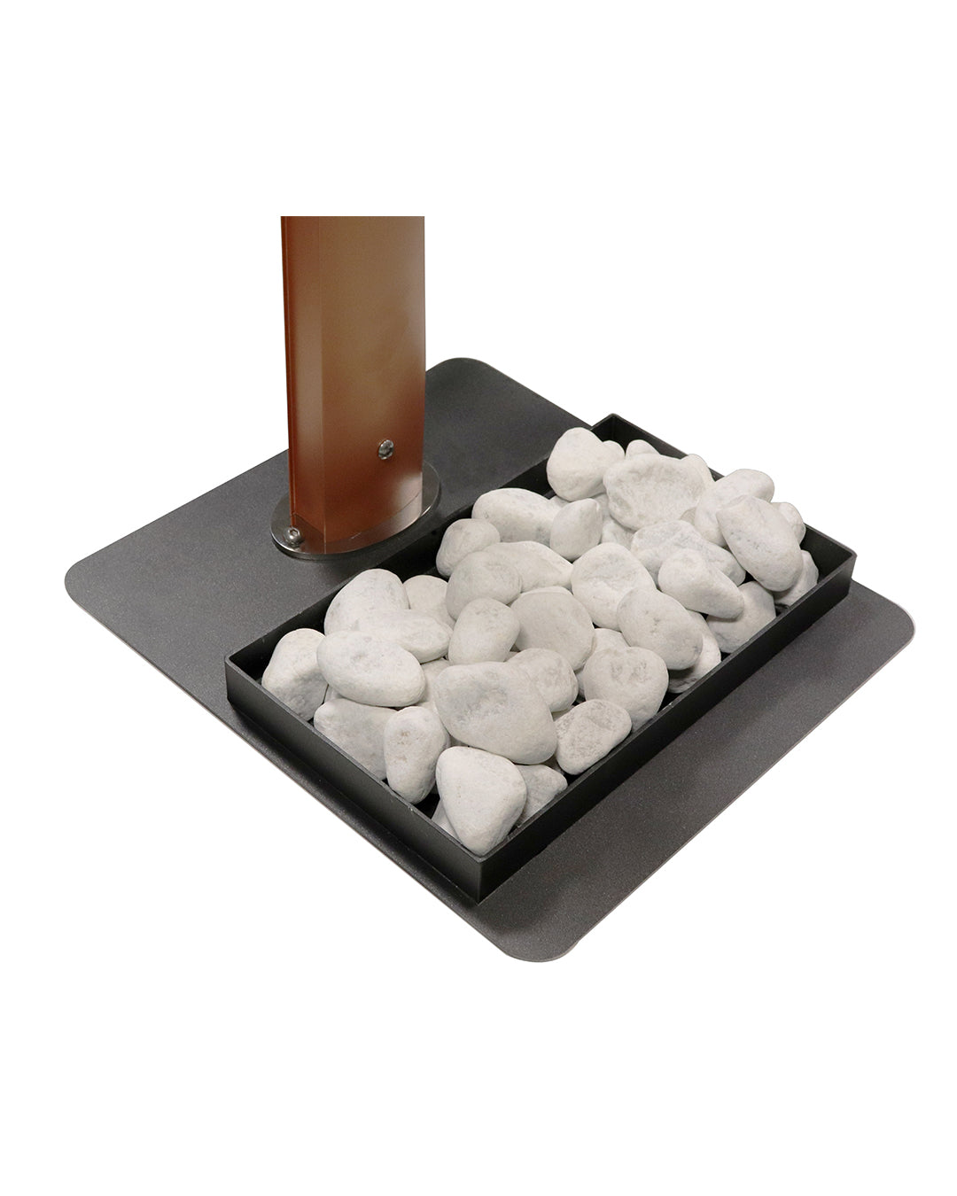 Metal kolon tabanı metalik siyah 40x40 cm - bahçe duşu altlığı galvaniz çelik drenaj delikli