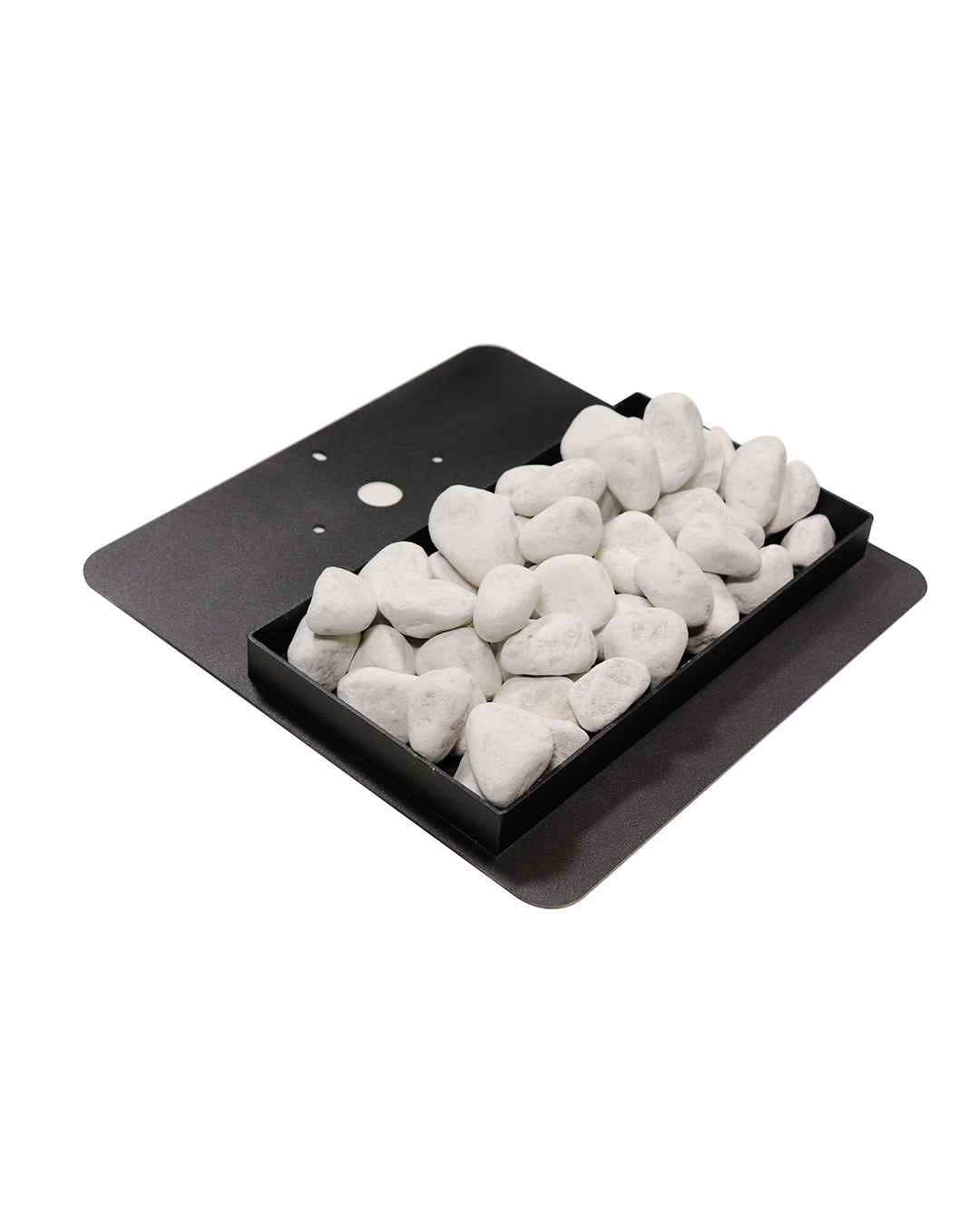 Metal kolon tabanı metalik siyah 40x40 cm - bahçe duşu altlığı galvaniz çelik drenaj delikli