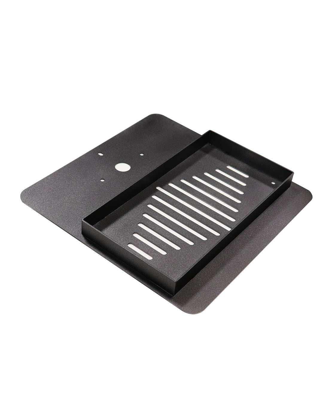 Metal kolon tabanı metalik siyah 40x40 cm - bahçe duşu altlığı galvaniz çelik drenaj delikli