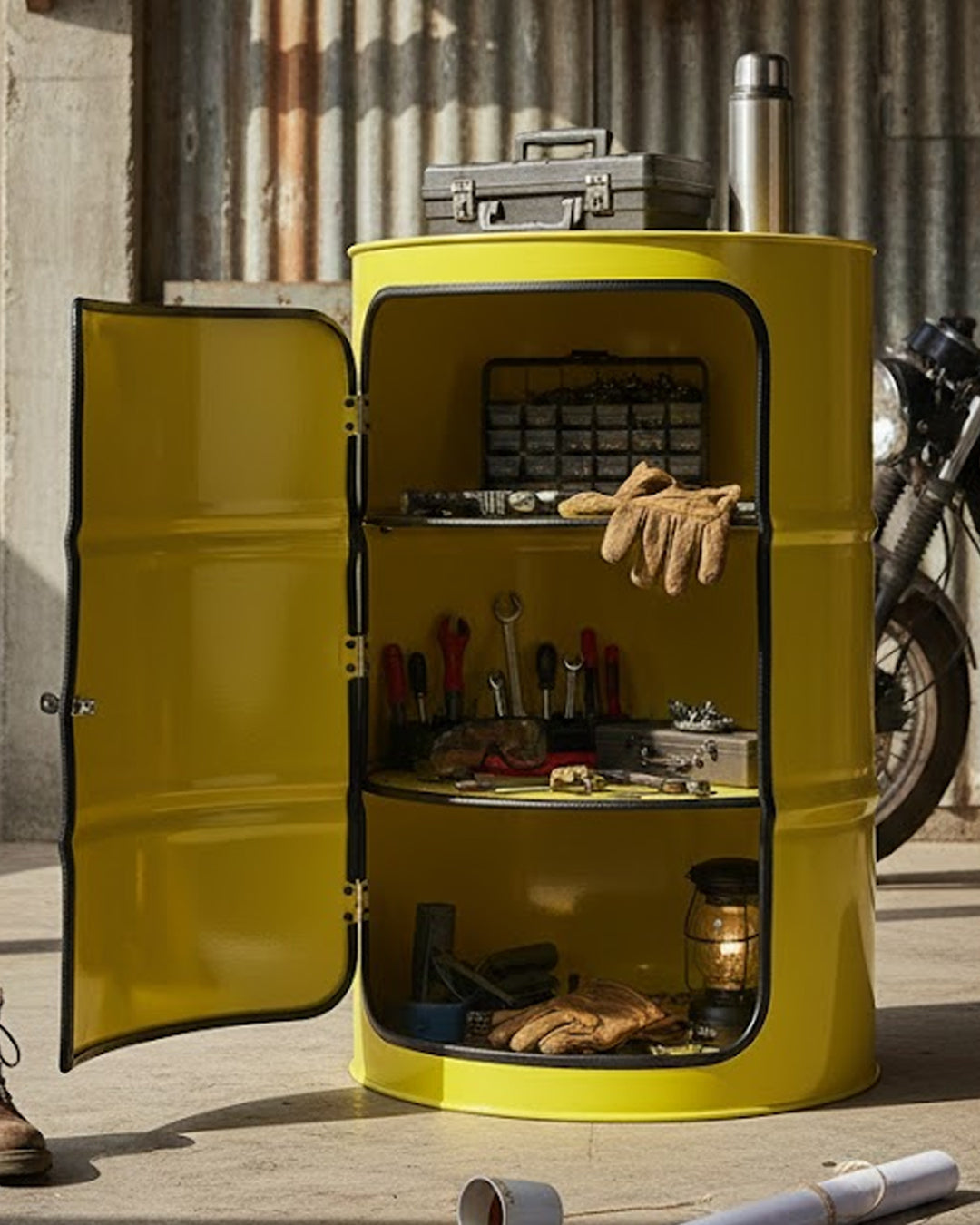 Metal Varil Dolap Sarı