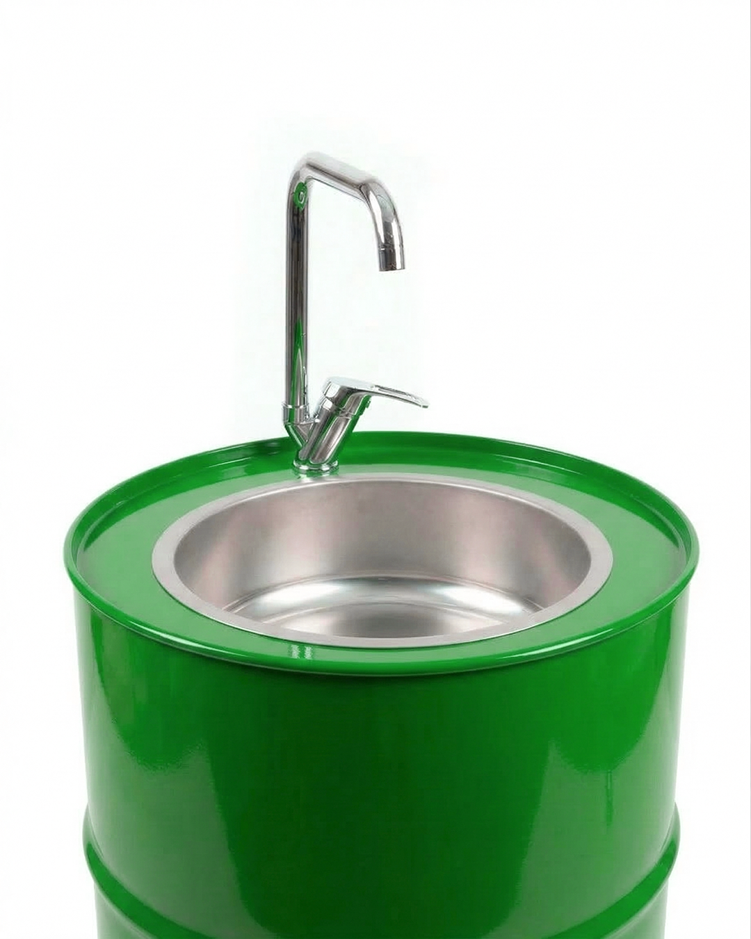 Metal Varil Lavabo Yeşil