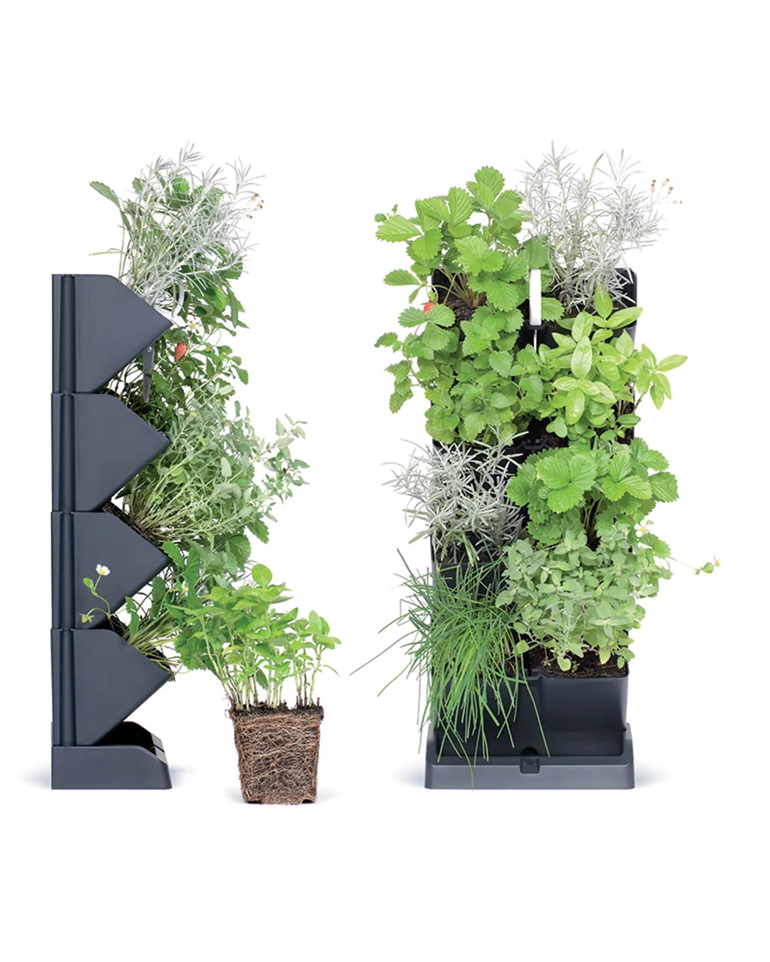 Mini Garden Vertical Dikey Bahçe Modülü 11.4x19.5x47.5 cm antrasit istiflenebilir saksı
