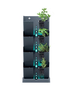 Mini Garden Vertical Dikey Bahçe Modülü 11.4x19.5x47.5 cm antrasit istiflenebilir saksı