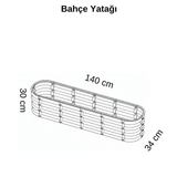 Bahçe Kulesi 140x34x30 cm Modüler Yükseltilmiş Bahçe Yatağı No:3V2 teknik ölçü şeması.