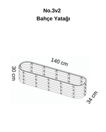 Bahçe Kulesi 140x34x30 cm Modüler Yükseltilmiş Bahçe Yatağı No:3V2 teknik ölçü şeması.