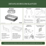 Bahçe Kulesi 140x35x30 cm Modüler Yükseltilmiş Bahçe Yatağı detaylı kurulum kılavuzu ve parça listesi.