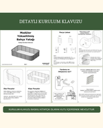 Bahçe Kulesi 140x35x30 cm Modüler Yükseltilmiş Bahçe Yatağı detaylı kurulum kılavuzu ve parça listesi.