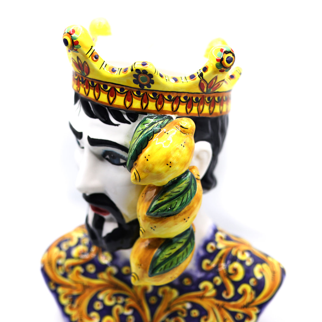 Moor Desenli Büst Heykel