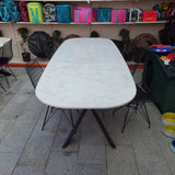 Moroccan Dolomit Mermer Masa Oval