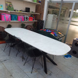 Moroccan Dolomit Mermer Masa Oval