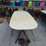 Moroccan White Mermer Masa Oval