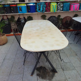 Moroccan White Mermer Masa Oval