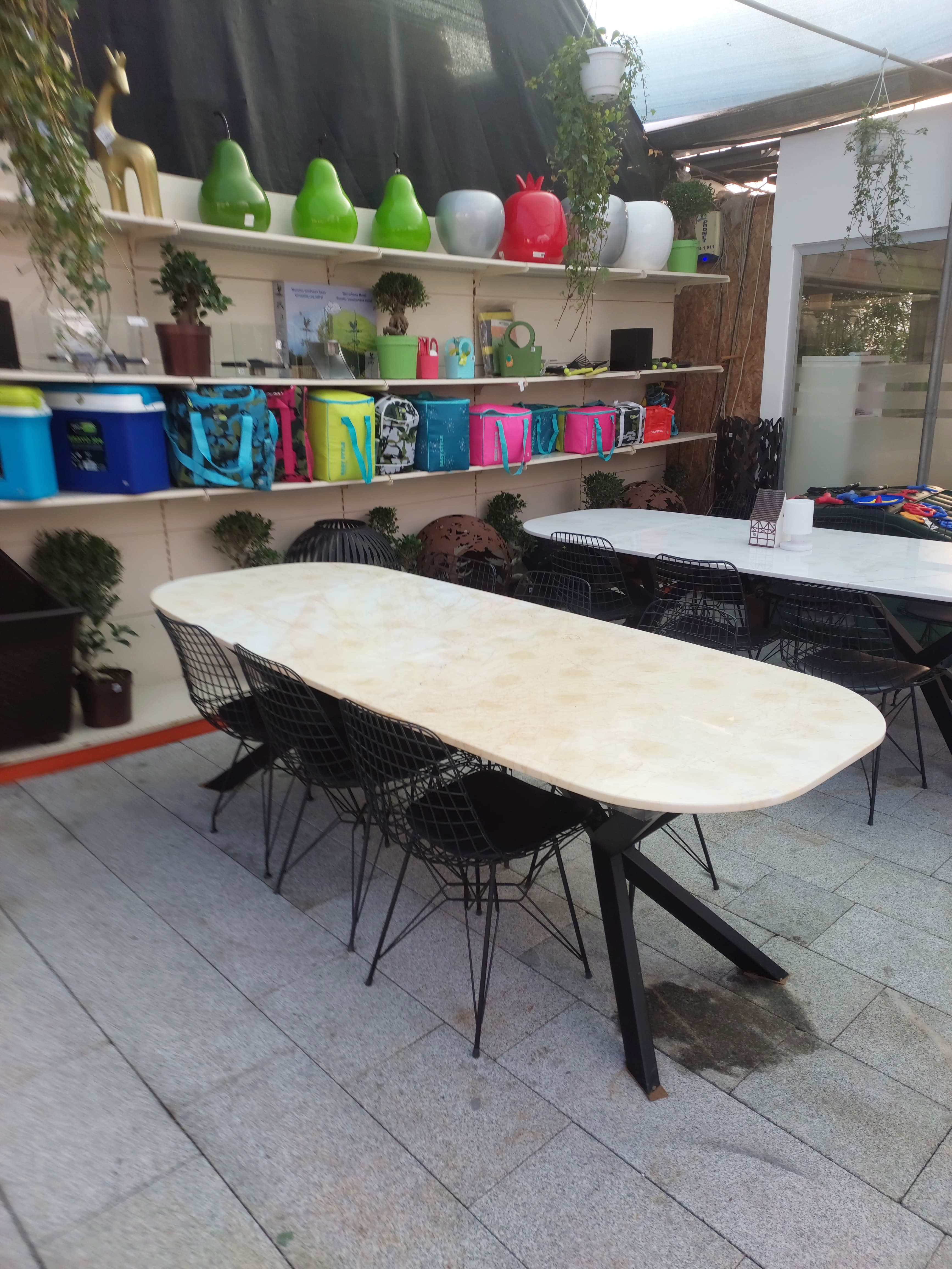 Moroccan White Mermer Masa Oval