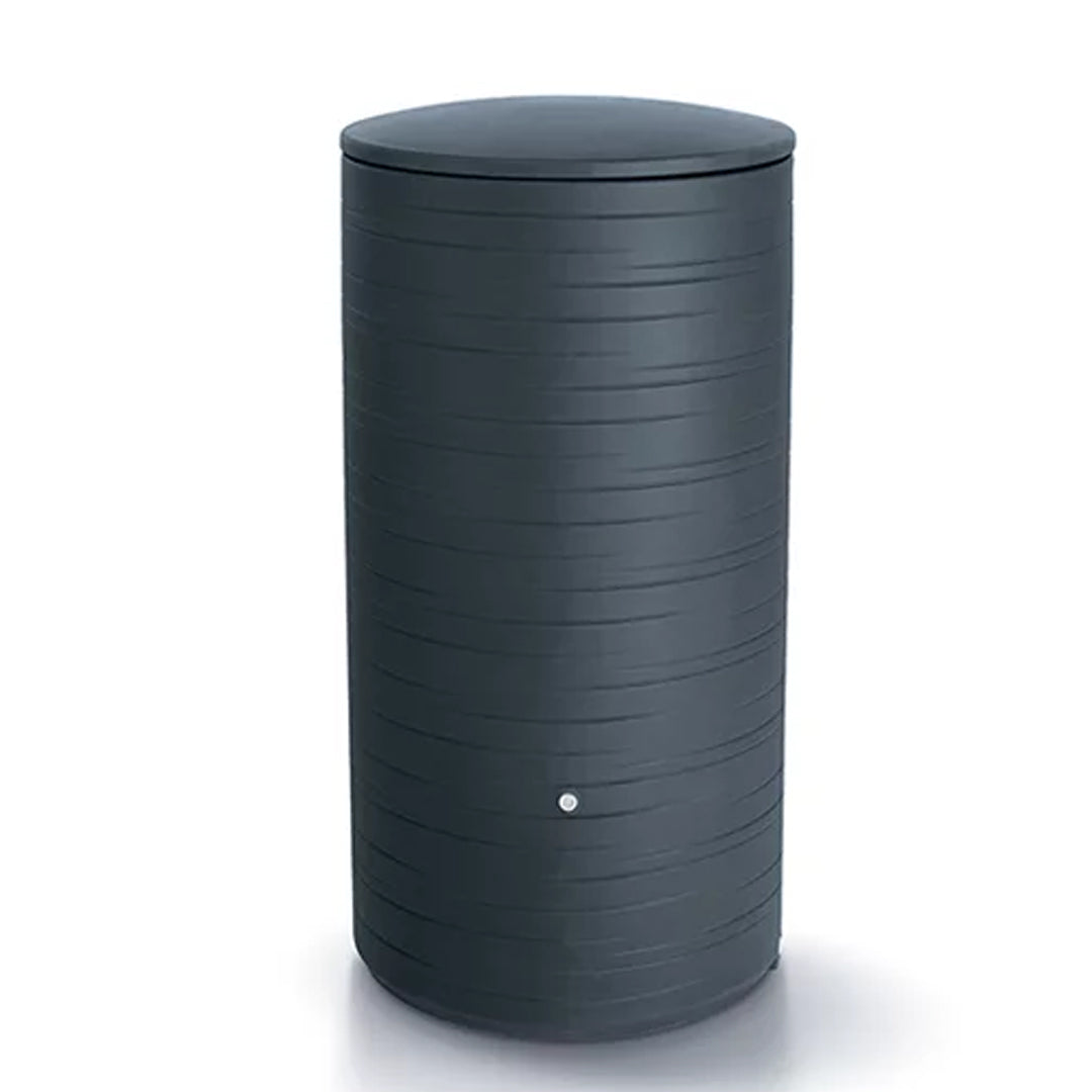 PROSPERPLAST 57x117 cm Novara 280 L antrasit plastik yağmur suyu deposu, kaburgalı yüzey.