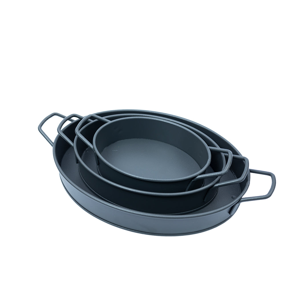 Oval Tepsi Büyük Boy Siyah