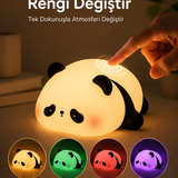Panda 7 Renk Işıklı Silikon Gece Lambası