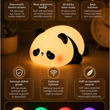 Panda 7 Renk Işıklı Silikon Gece Lambası