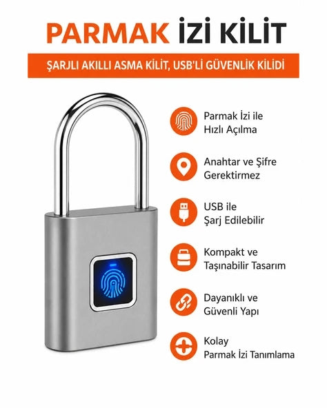 Parmak İzli Asma Kilit