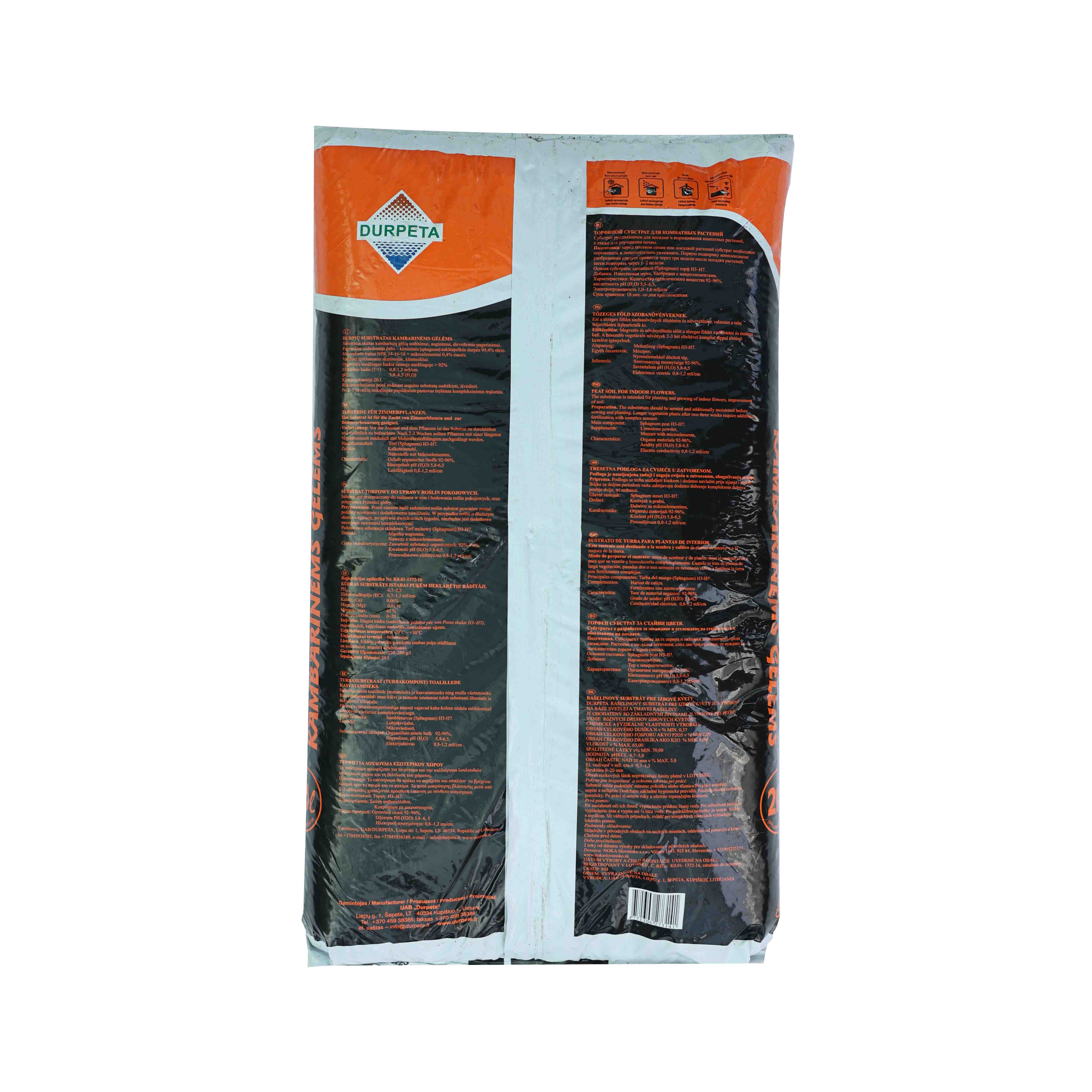Peat Substrate for Indoor Flowers - Salon Bitkileri için Torf Dikim Karışımı - 20 Litre