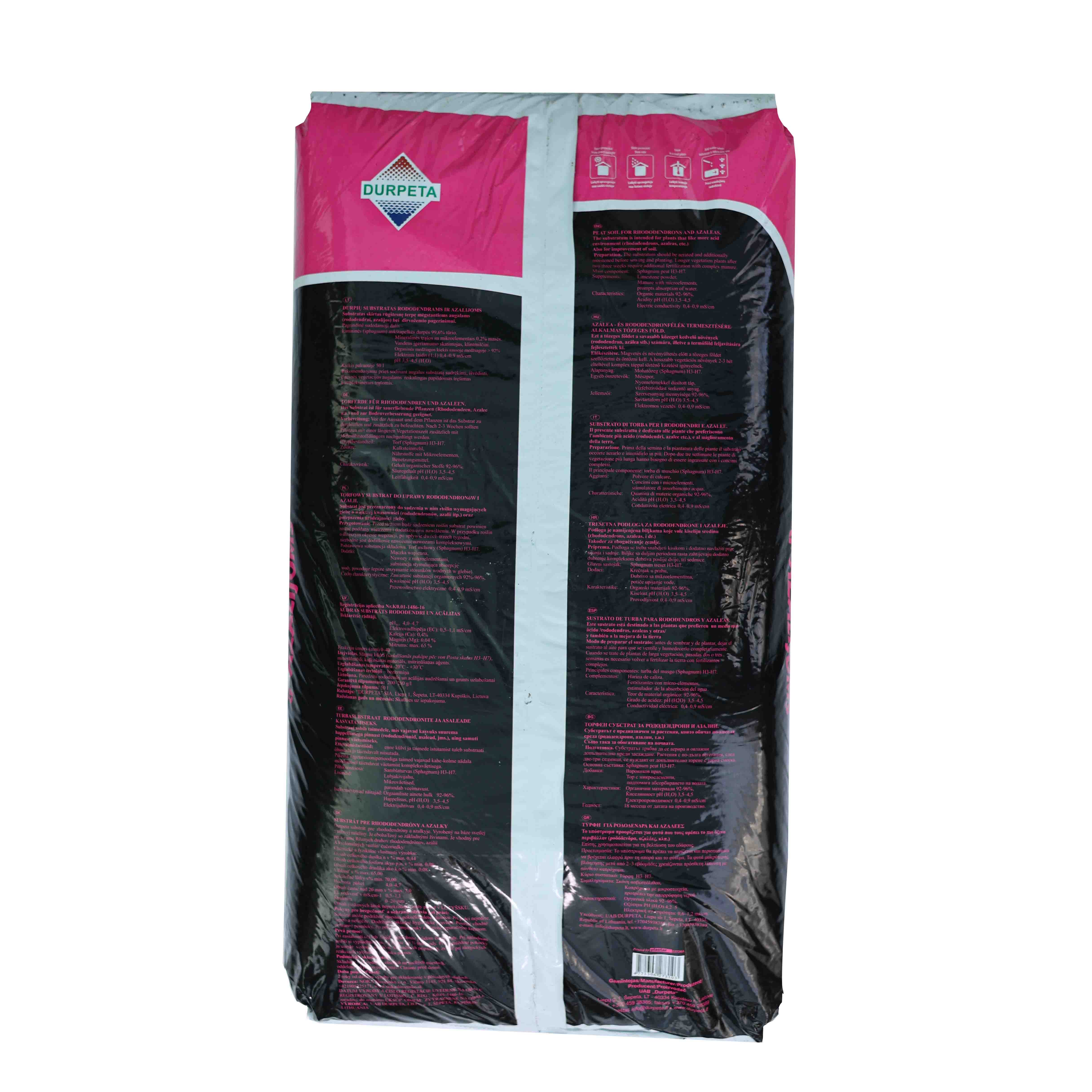 Peat Substrate Rhodendron, Azalea - Orman Gülleri ve Açelyalar için Özel Torf Dikim Karışımı - 50 Litre