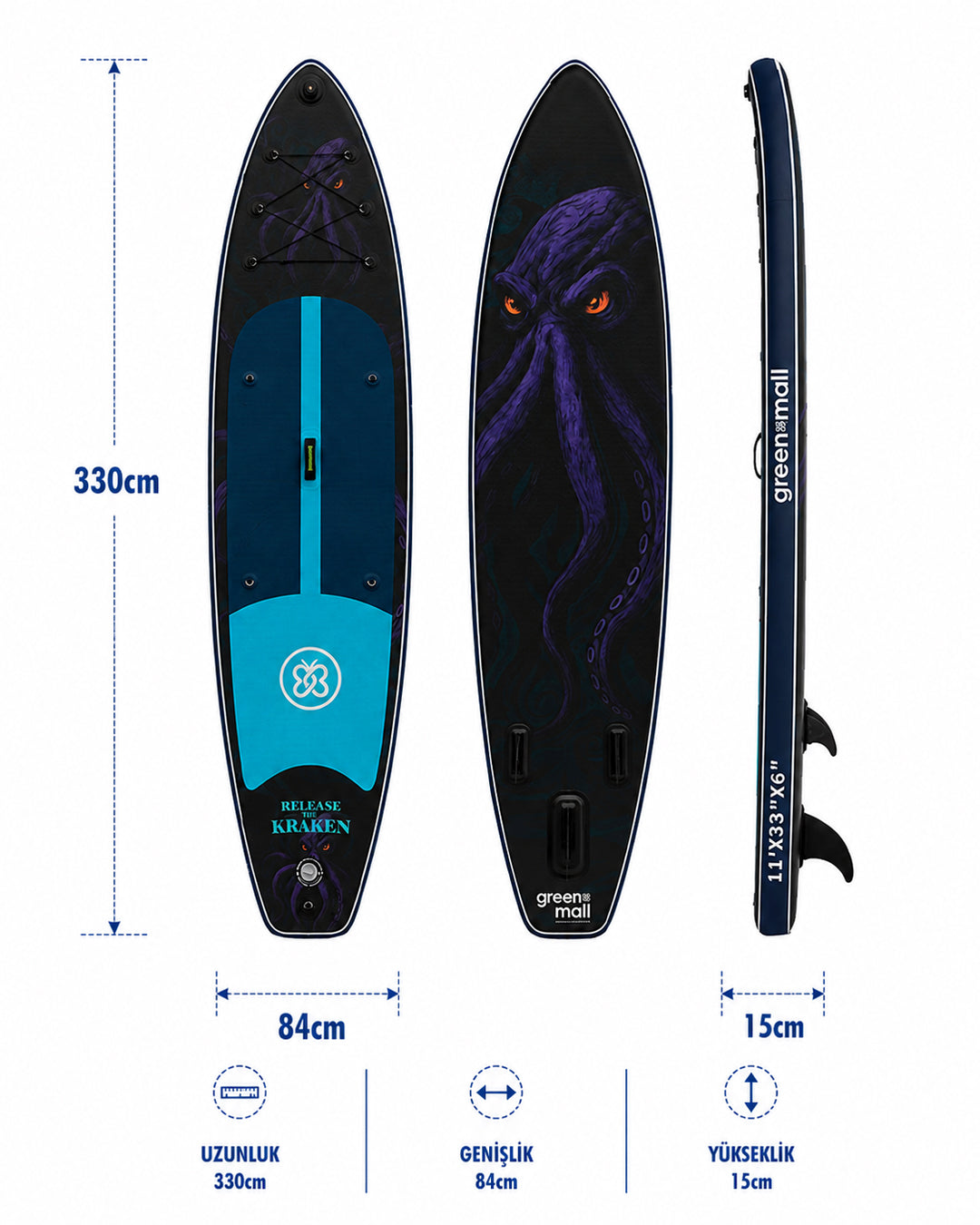 Release The Kraken Şişme SUP Board / Paddle Board 330 cm