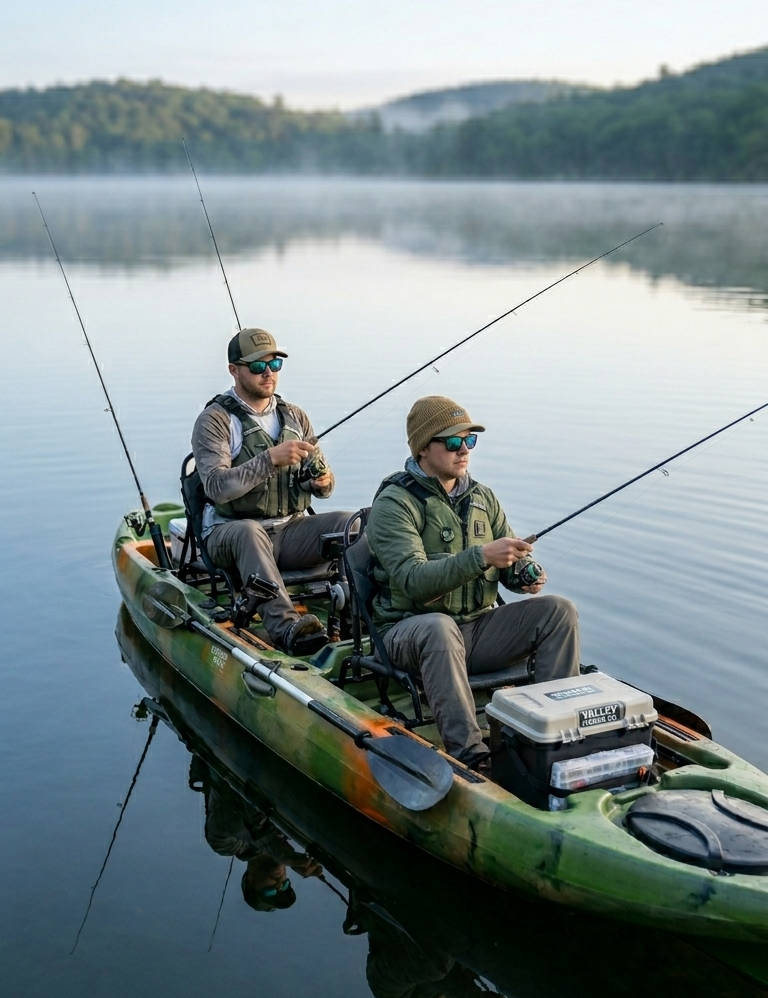 Romance Çift Kişilik Pedallı Balıkçı Kanosu Yeşil Kamuflaj