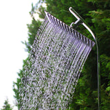 Showerpoint bronz bahçe duşu 220 cm - üçgen form sıcak soğuk su ayarlanabilir başlık