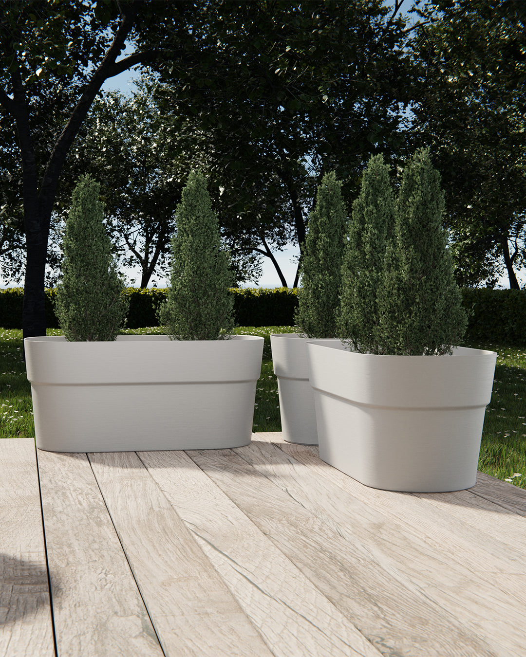 Sirio 78 Bej Plastik Saksı