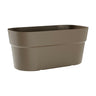 Teraplast 78 cm Sirio 78 bej renkli, modern oval formlu geri dönüştürülmüş plastik saksı.