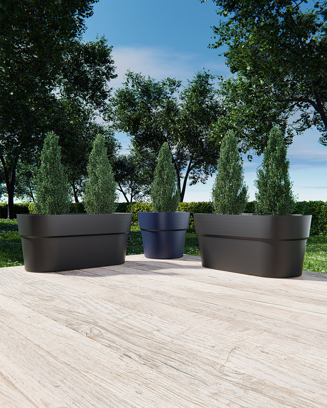 Sirio 78 Koyu Mavi Plastik Saksı