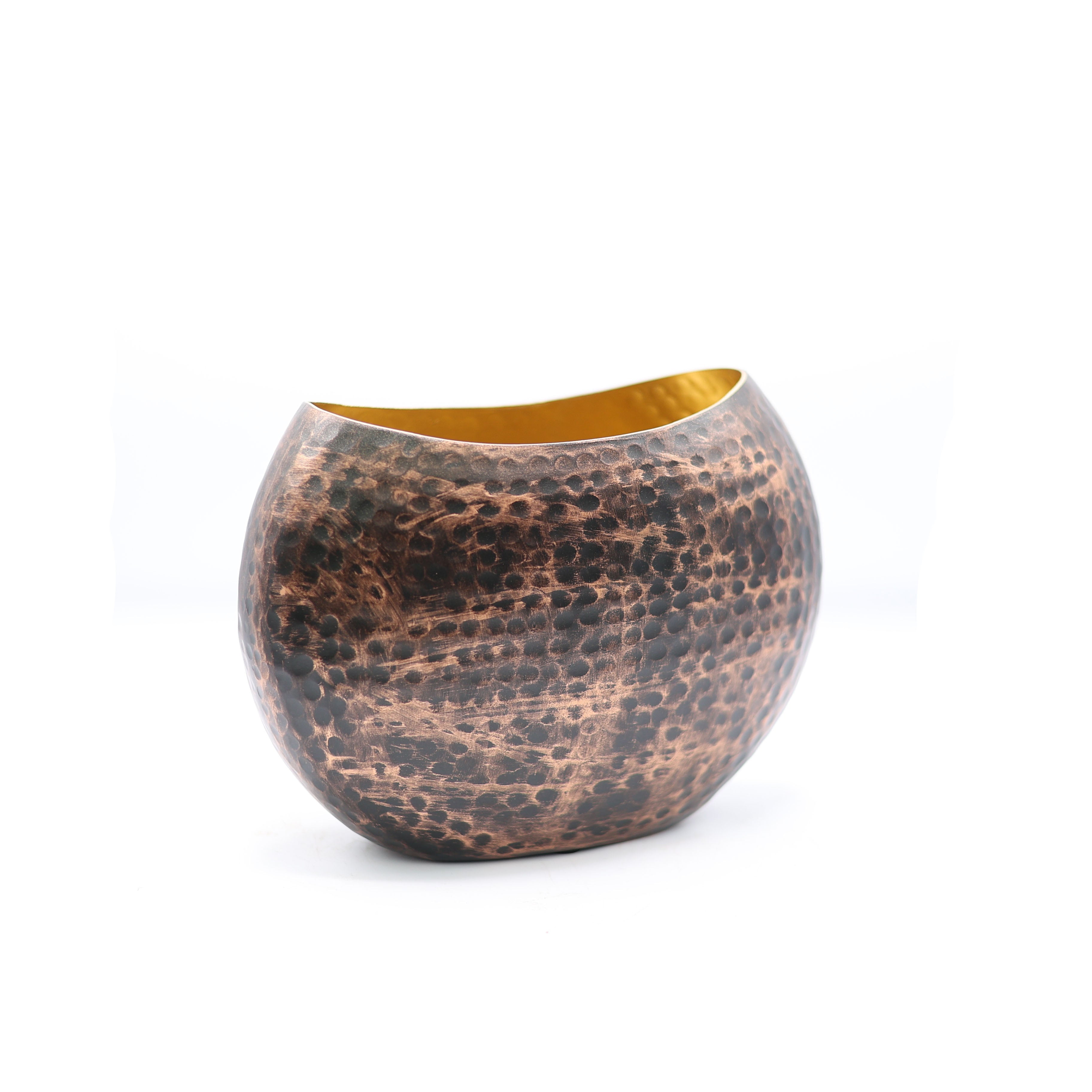 Solo Bronz-Gold Metal Saksı Küçük