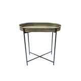 Standlı Oval Tepsili Sehpa Altın