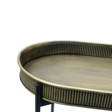 Standlı Oval Tepsili Sehpa Altın