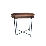 Standlı Oval Tepsili Sehpa Bakır